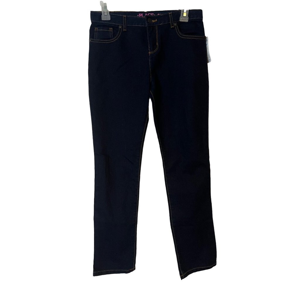 NEW The Childrens Place Jeans Skinny Dark Blue Straight Leg Stretch Girls Size 1